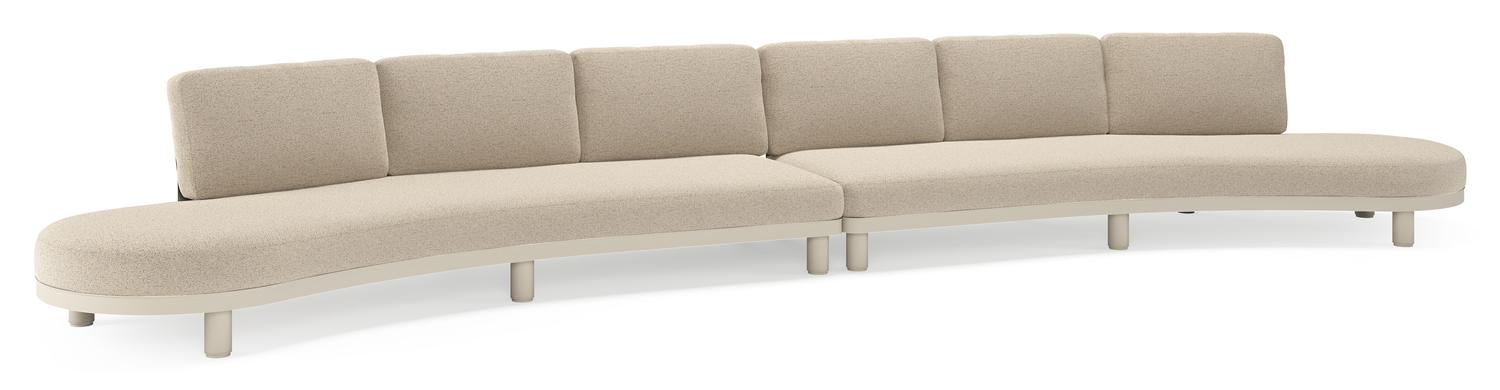 Canapé de jardin Donato en aluminium beige et coussins en all weather cosytica Marbella Beige