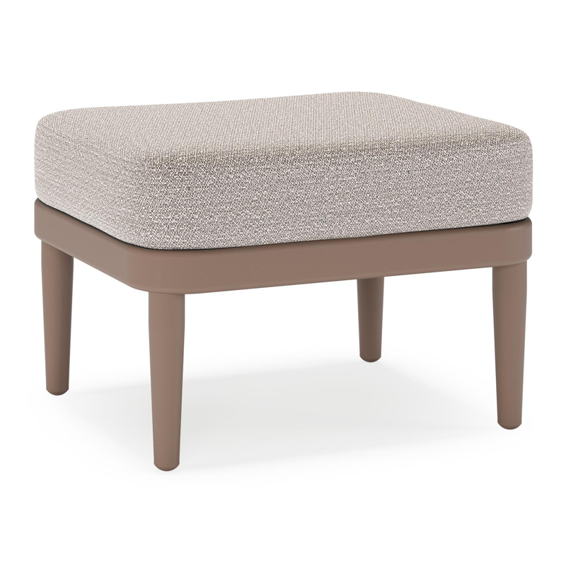 Pouf Orso en aluminium taupe et coussins en all weather sunbrella® luxe Wander Granite