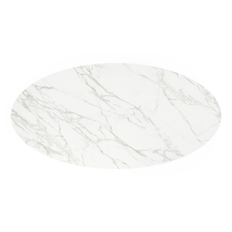 Fano tuintafel in wit aluminium en volkeramiek calacatta - L 290 x B 148 x H 75 cm