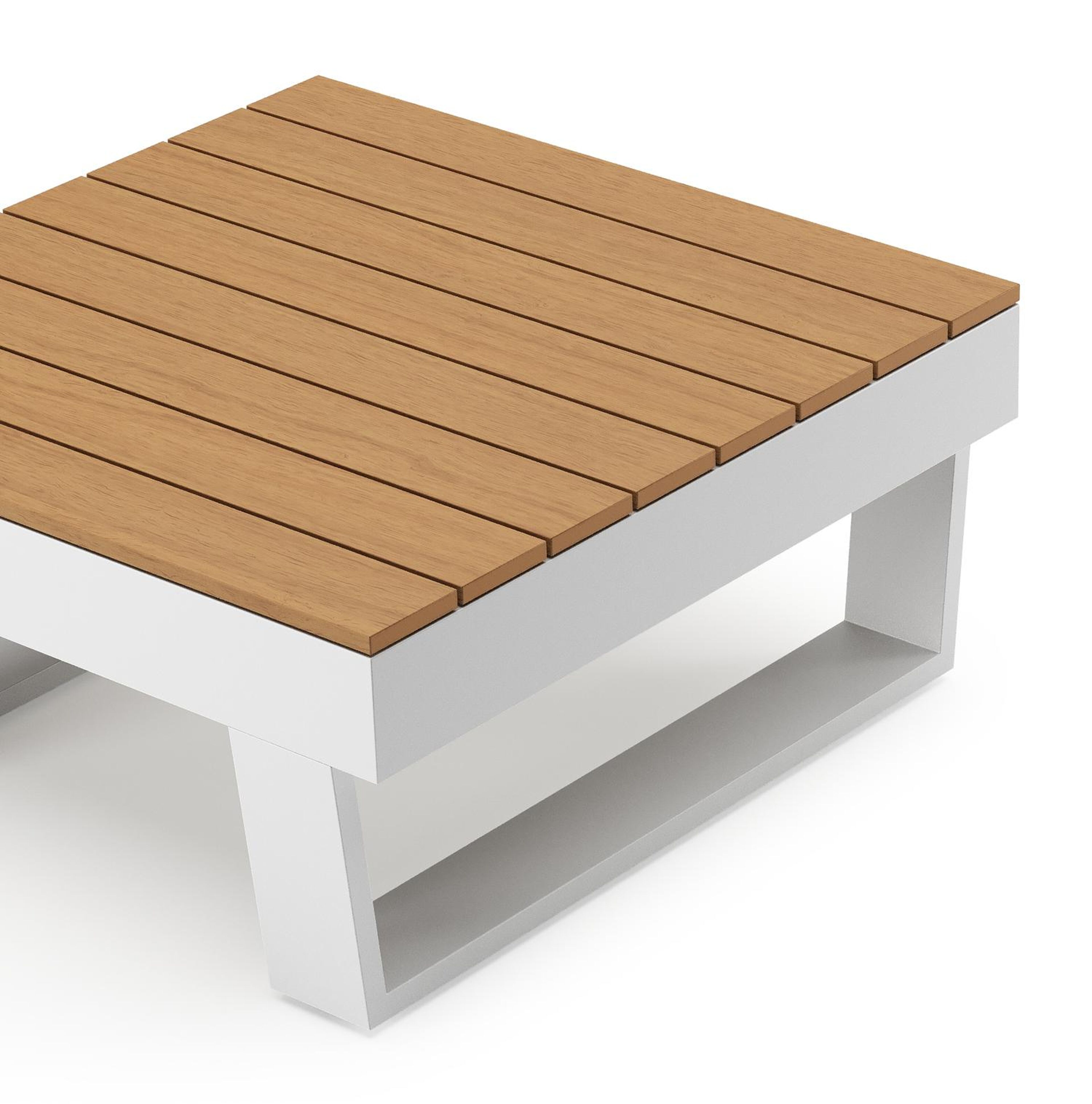 Alora loungetafel in wit aluminium en polywood - L 77 x B 77 x H 36 cm