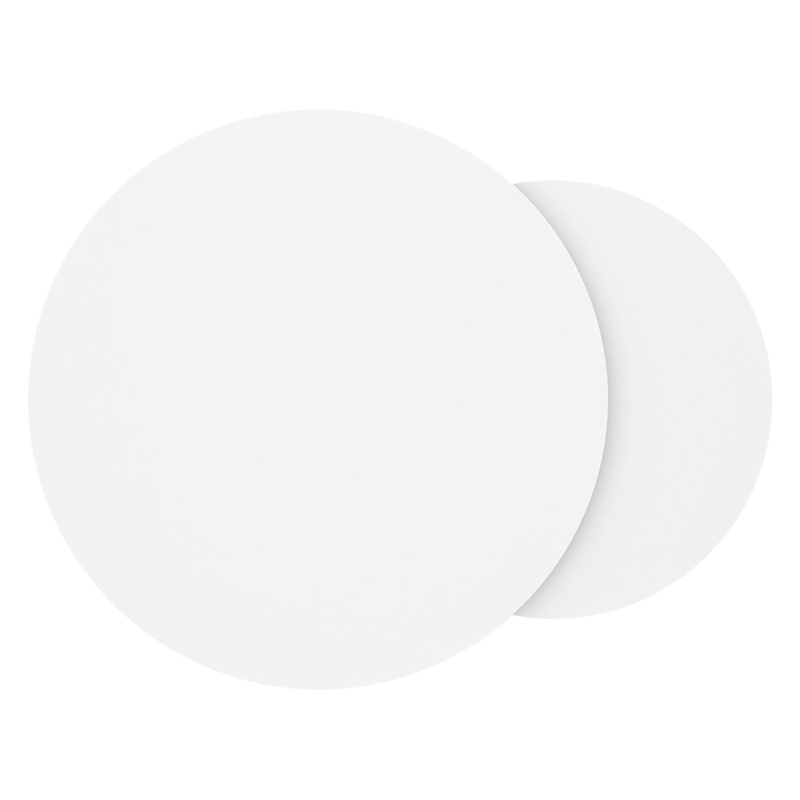 Fano set van 2 loungetafels rond in zwart aluminium en volkeramiek Arctic White - Dia. 85/65 x H 35/30 cm