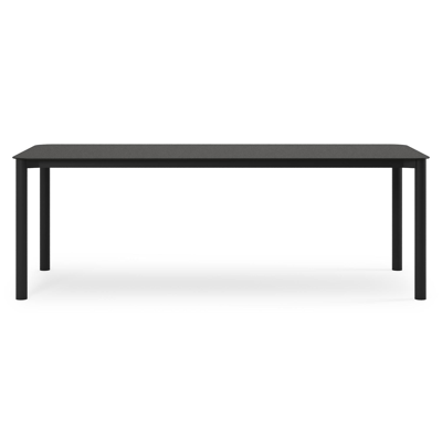 Mira tuintafel rechthoekig afgerond in zwart aluminium en sintered stone Notte minerale - L 220 x B 92 x H 74 cm