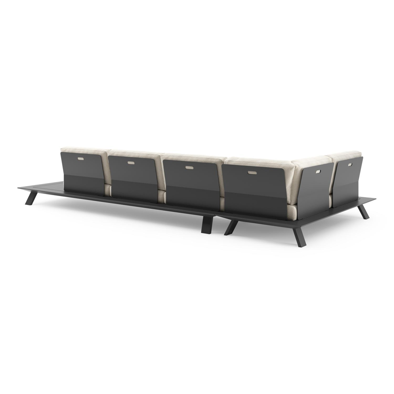 Cesano loungehoek in zwart aluminium met althea off white all weather Cosytica kussen