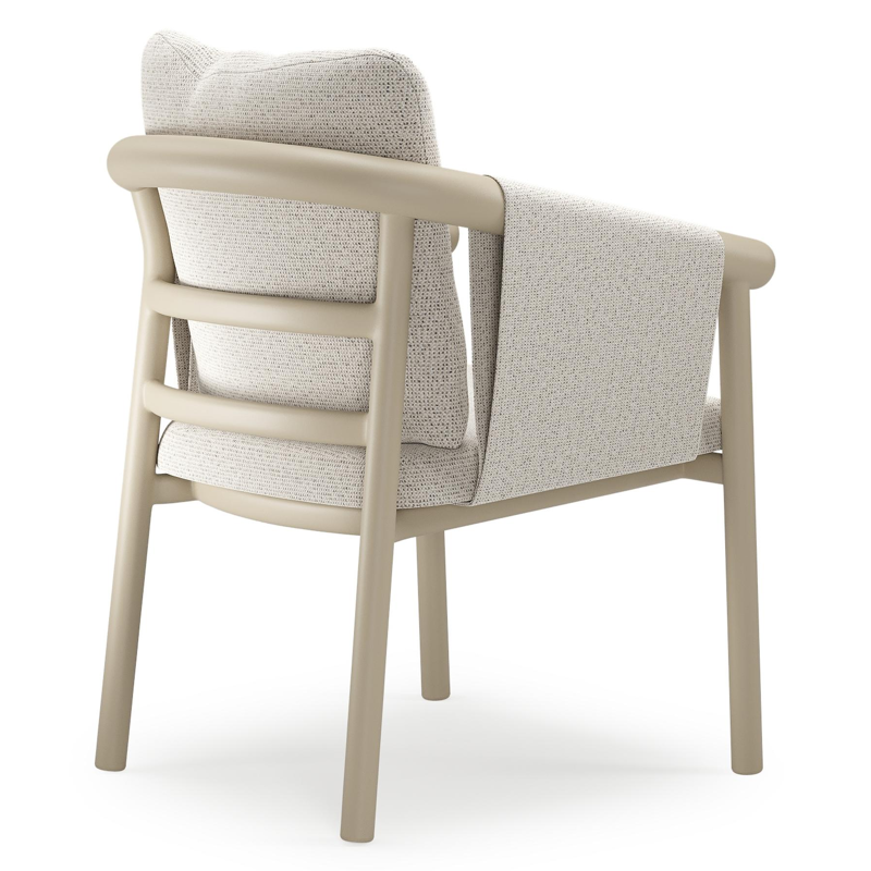 Amico stapelbare tuinstoel in beige aluminium met stoelkussen in All Weather Solica Firenze Natural