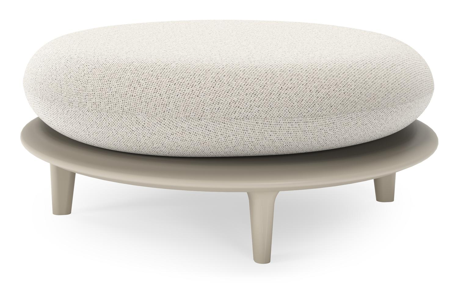 Bomero poef in beige aluminium met firenze natural all weather solica kussen