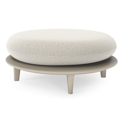 Bomero poef in beige aluminium met firenze natural all weather solica kussen