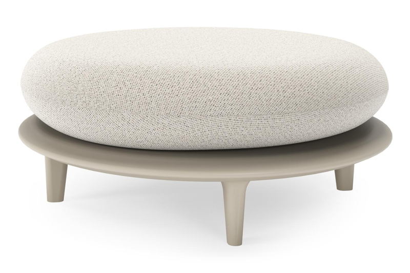 Bomero poef in beige aluminium met firenze natural all weather solica kussen