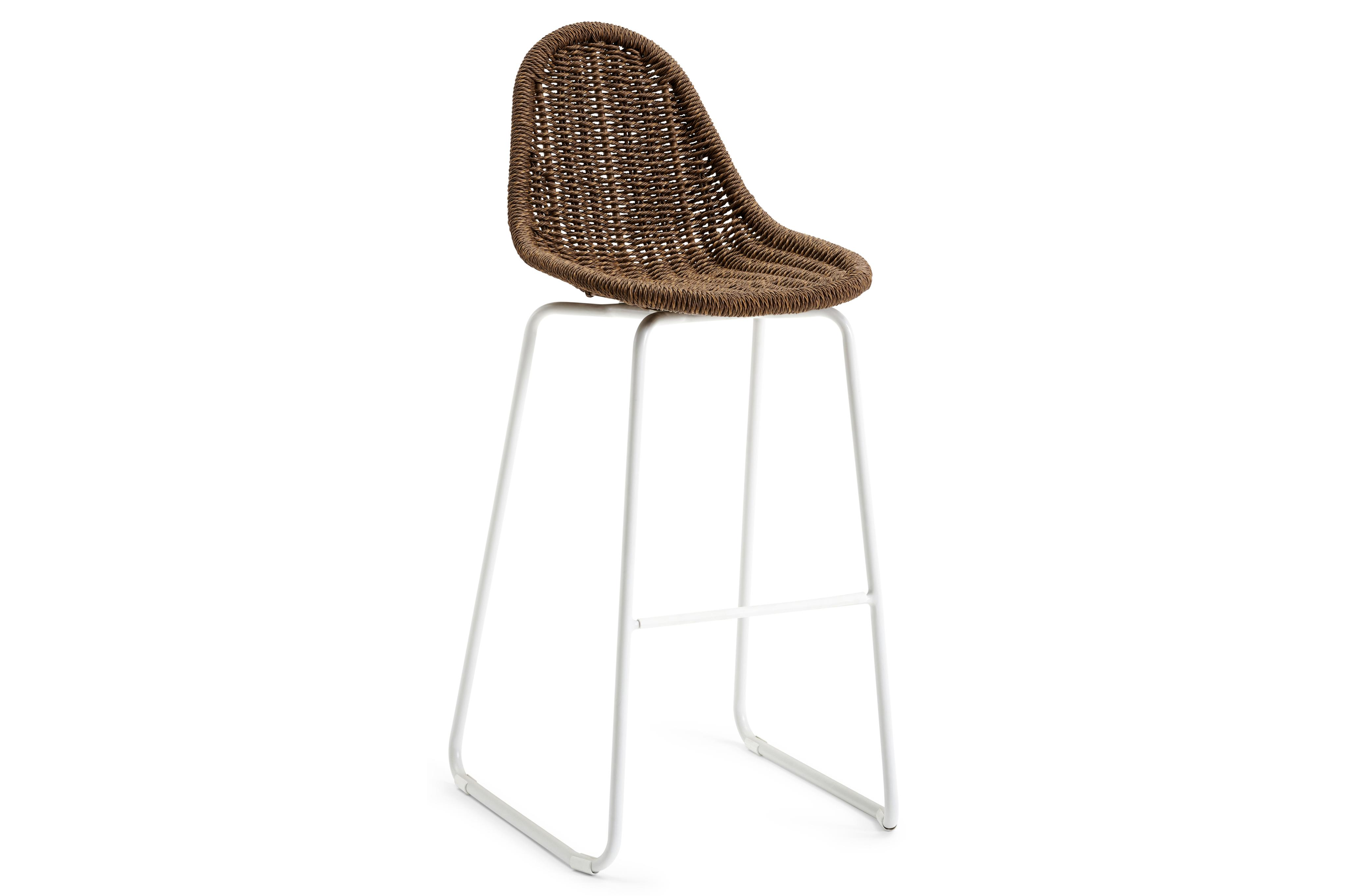 Pagino tuinstoel in wit aluminium en koffie wicker