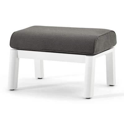 Cirello lounge poef in wit aluminium