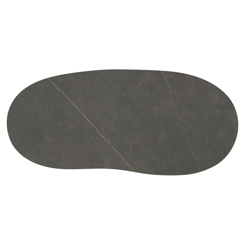 Amico tuintafel organisch in zwart aluminium en volkeramiek Calatorao - L 240 x B 110 x H 74 cm