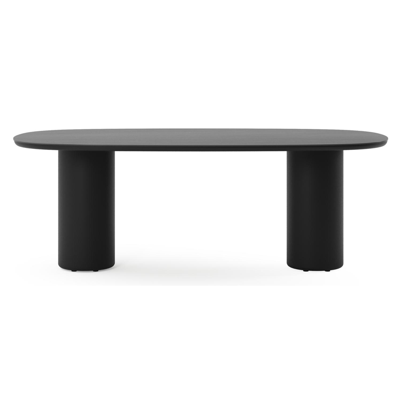 Amico tuintafel bombo in zwart aluminium en volkeramiek Basalt Black - L 210 x B 110 x H 73.5 cm