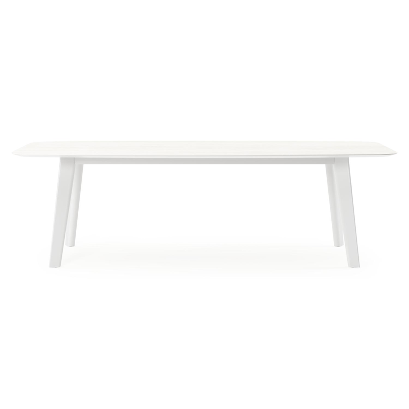 Lacrima tuintafel bootvorm in wit aluminium en volkeramiek calista - L 255 x B 115 x H 73 cm