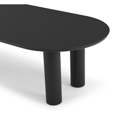 Organo tuintafel ovaal in zwart aluminium en volkeramiek nero black - L 300 x B 110 x H 74 cm