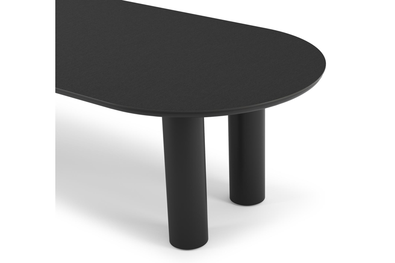 Organo tuintafel ovaal in zwart aluminium en volkeramiek nero black - L 300 x B 110 x H 74 cm