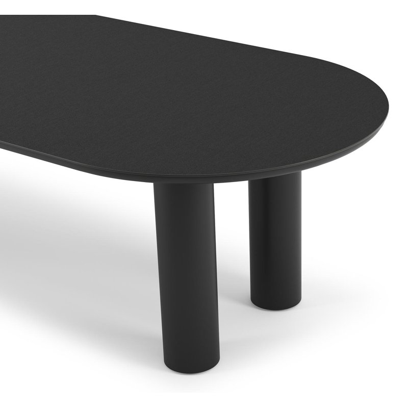 Organo tuintafel ovaal in zwart aluminium en volkeramiek nero black - L 300 x B 110 x H 74 cm