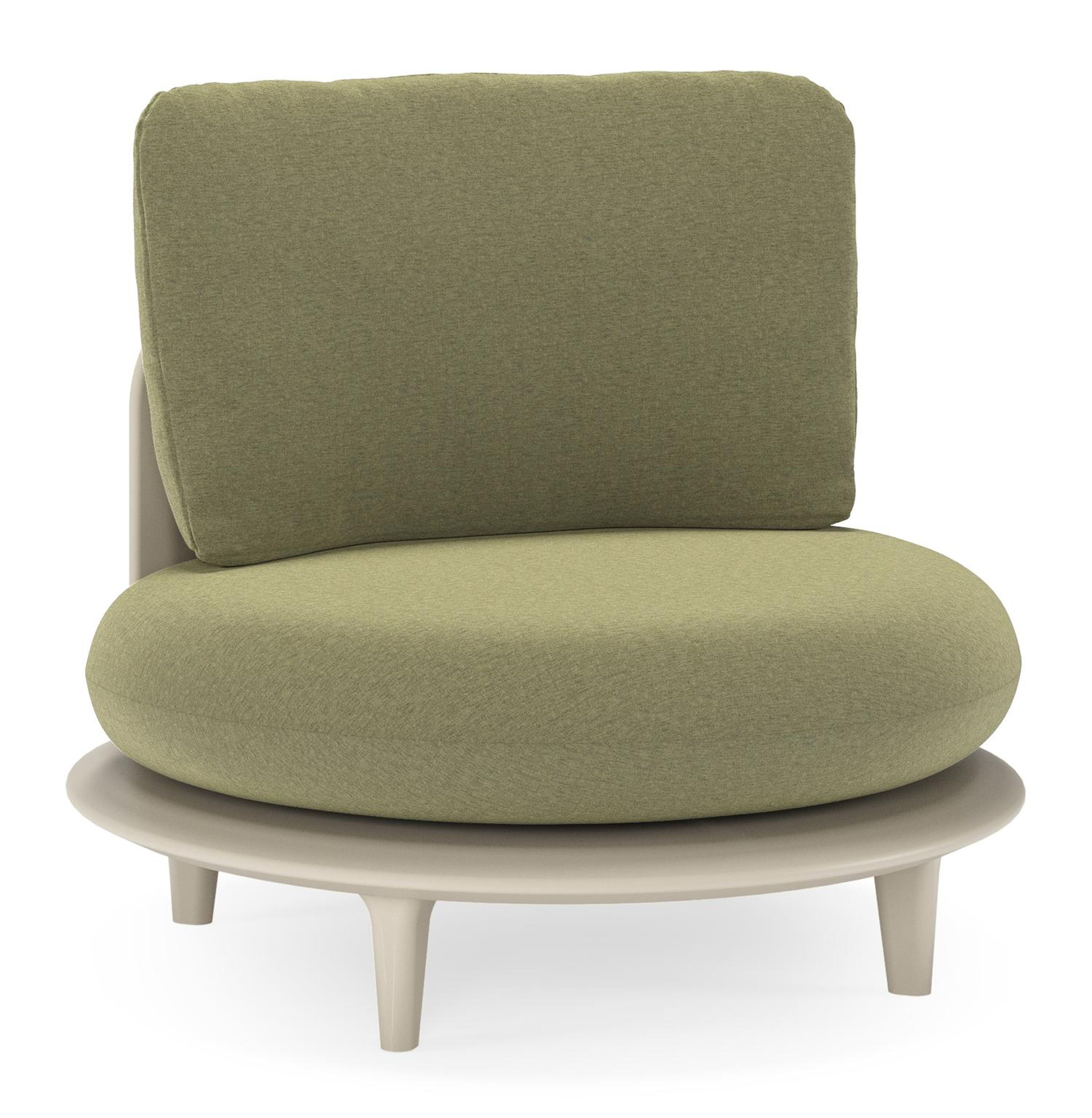 Bomero loungestoel in beige aluminium met heritage leaf all weather sunbrella® luxe kussen