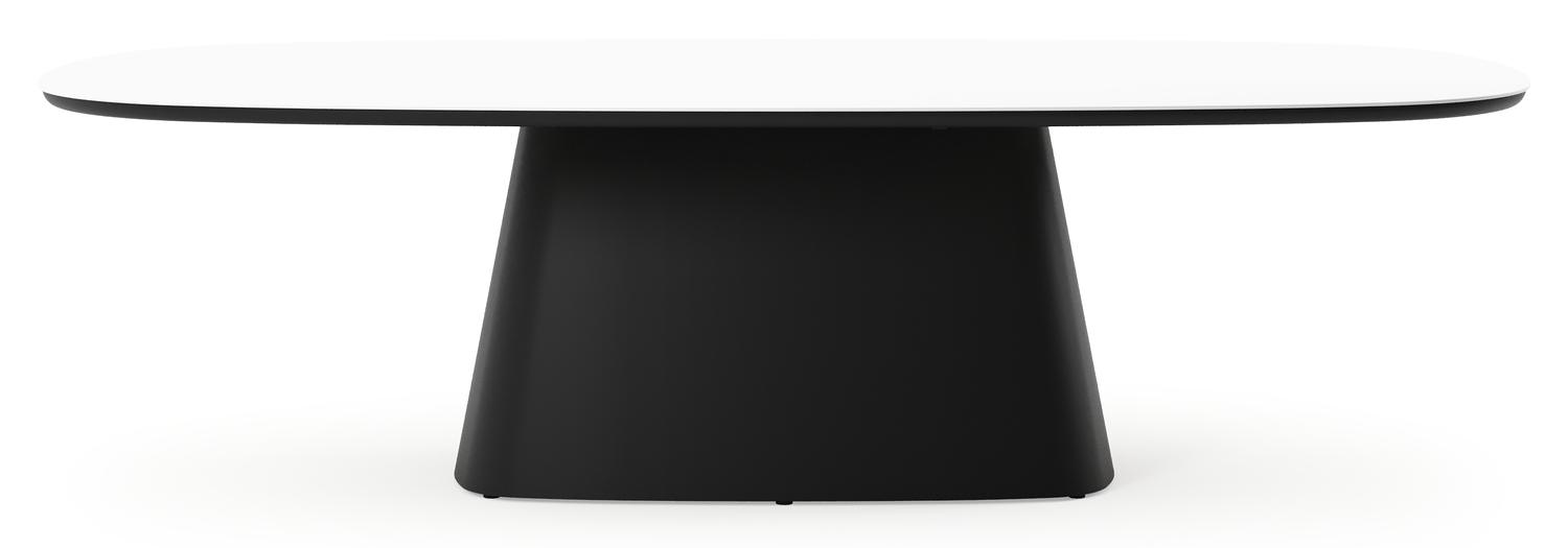 Amico tuintafel bombo xl in zwart aluminium en volkeramiek Arctic White - L 270 x B 148 x H 73.5 cm