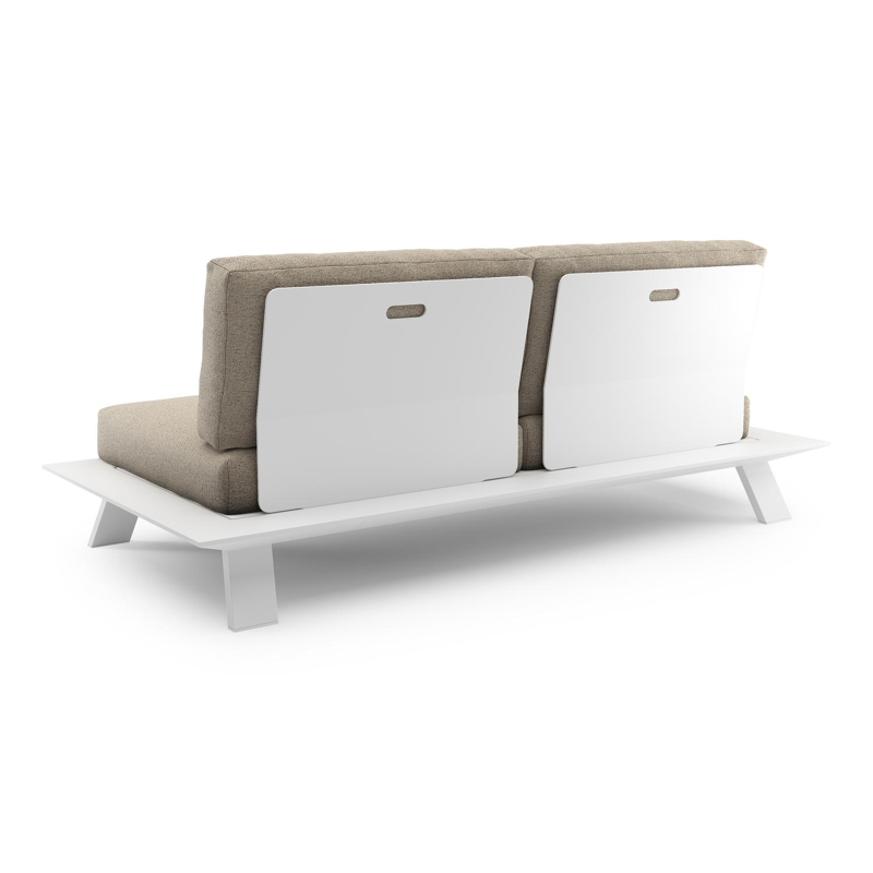 Cesano loungebank in wit aluminium met marbella beige all weather Cosytica kussen