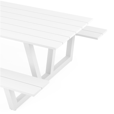 Felino picknicktafel in wit aluminium - L 260 x B 176 x H 76 cm