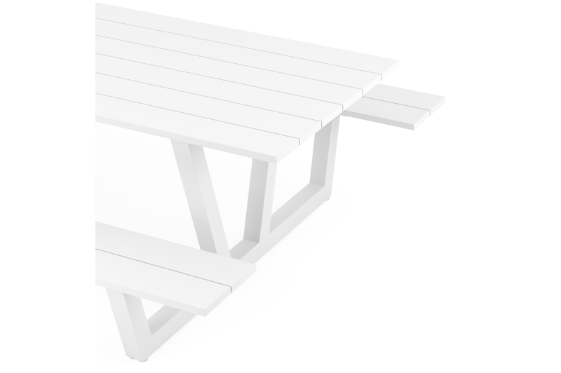 Felino picknicktafel in wit aluminium - L 260 x B 176 x H 76 cm