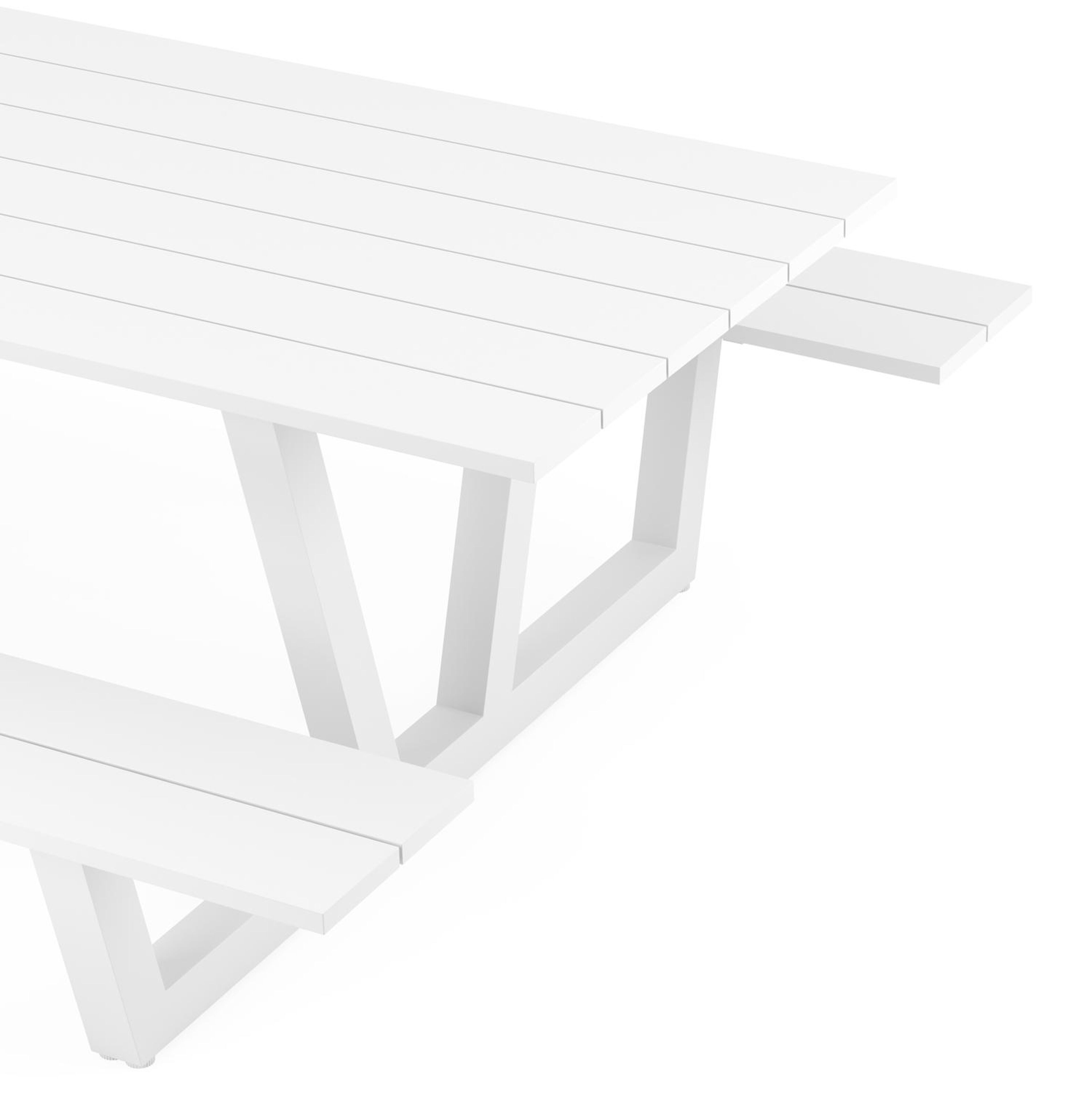 Table de pique-nique Felino en aluminium blanc - Lg 260 x Larg 176 x H 76 cm