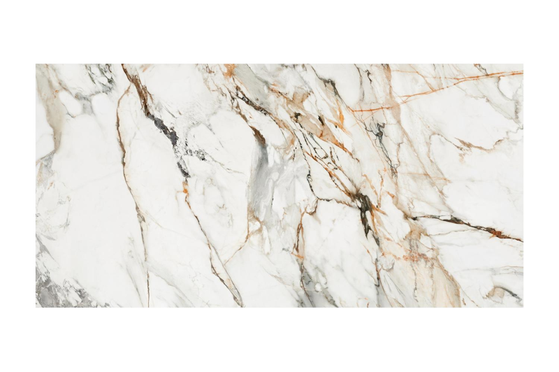 Cirello tuintafel in wit aluminium en volkeramiek calacatta luxe - L 200 x B 100 x H 76 cm