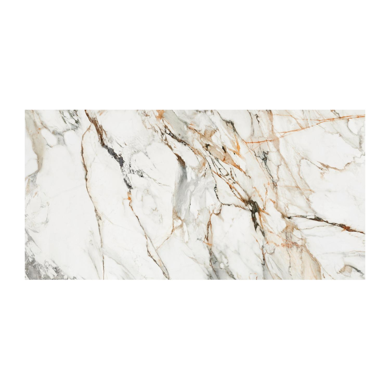 Cirello tuintafel in wit aluminium en volkeramiek calacatta luxe - L 200 x B 100 x H 76 cm