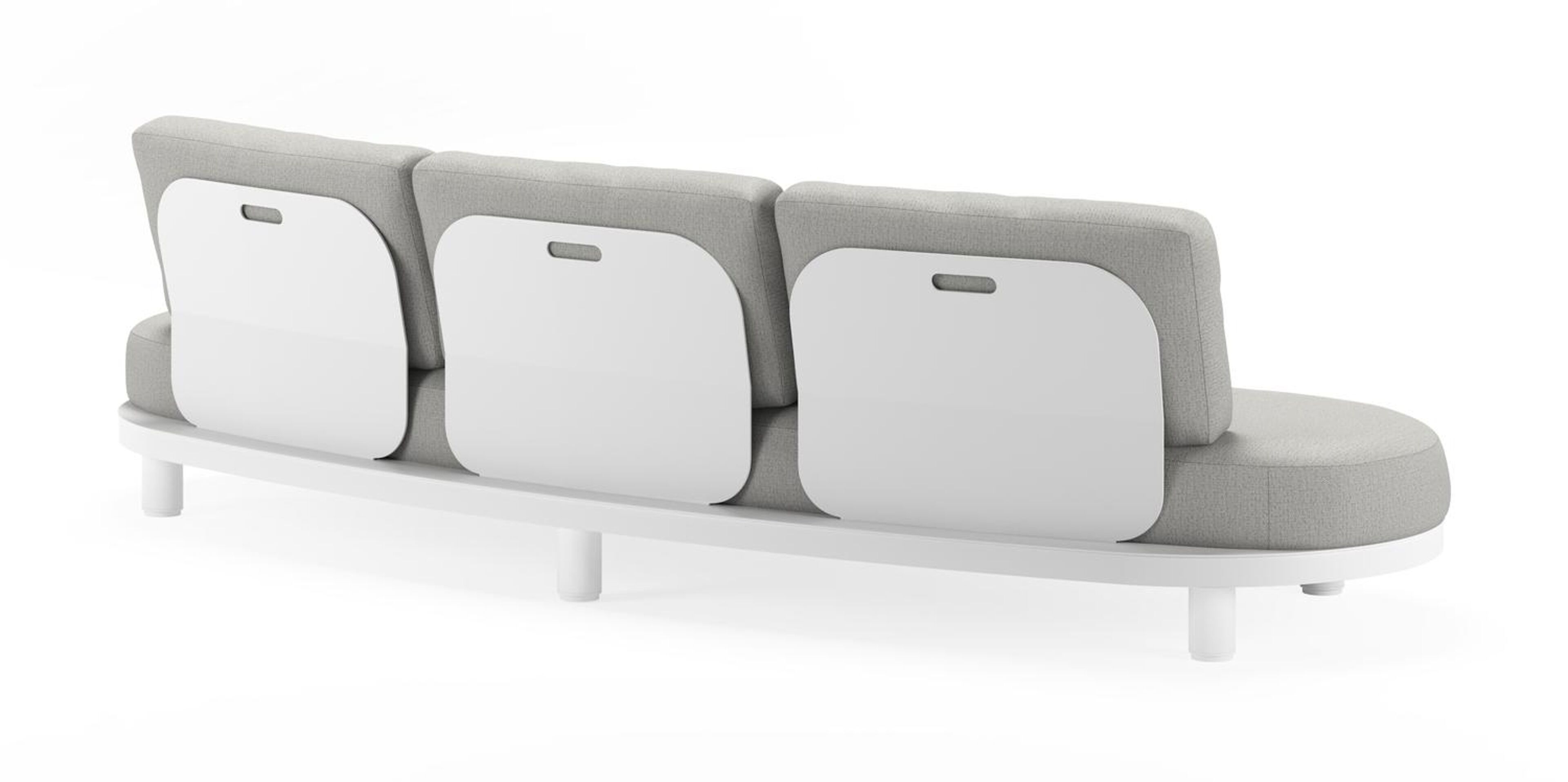 Donato loungeset in wit aluminium met savane nimbus all weather sunbrella® luxe kussens