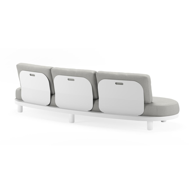Donato loungeset in wit aluminium met savane nimbus all weather sunbrella® luxe kussens