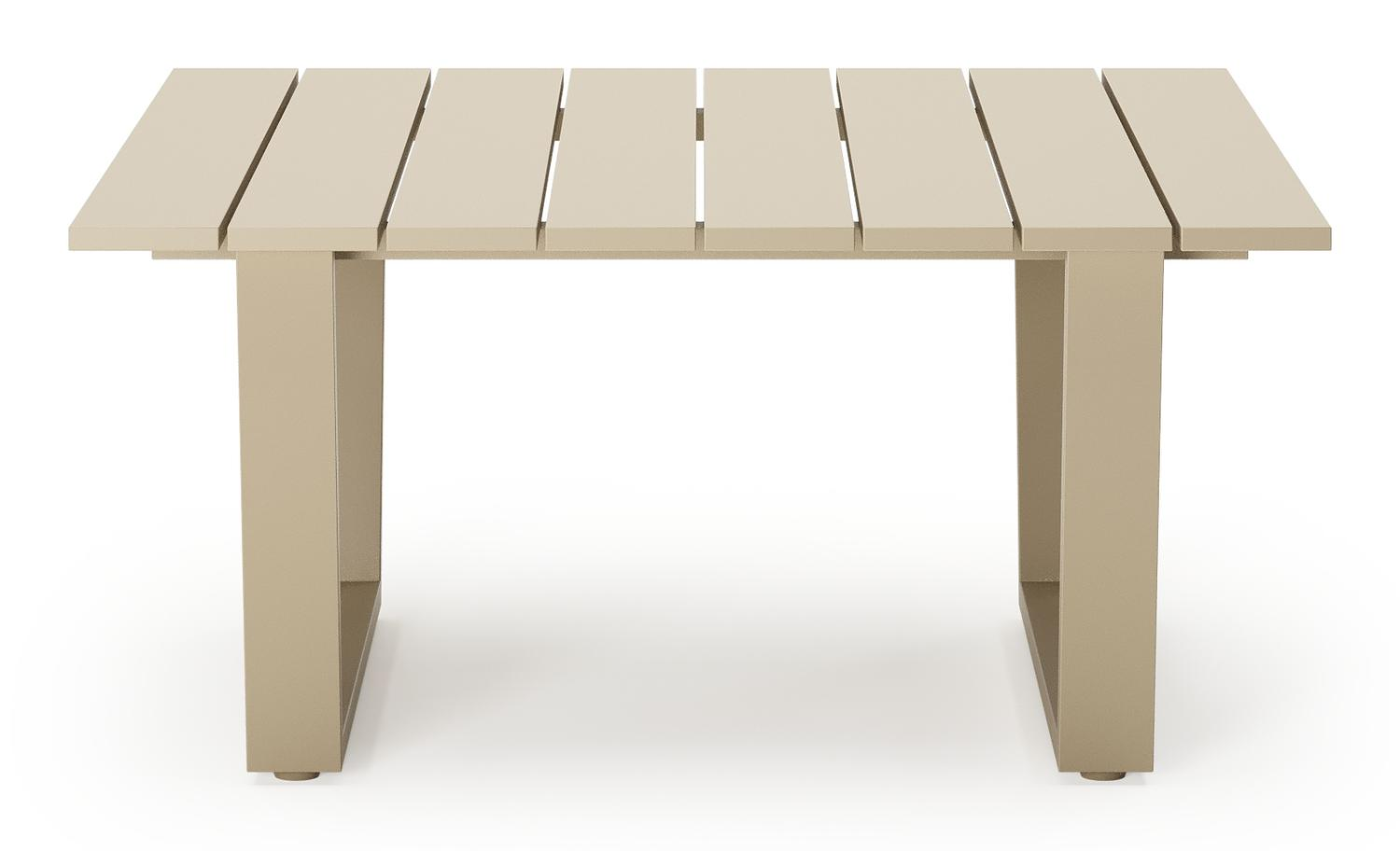 Alora loungetafel beige aluminium - L 77 x B 77 x H 36 cm