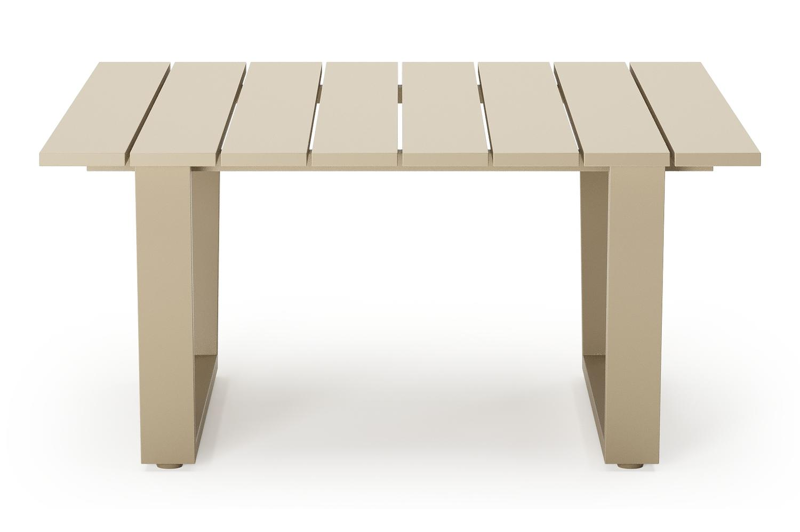 Alora loungetafel beige aluminium - L 77 x B 77 x H 36 cm