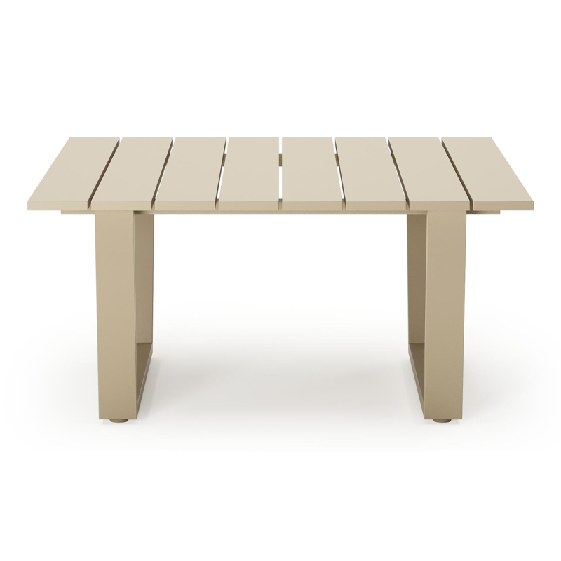 Alora loungetafel beige aluminium - L 77 x B 77 x H 36 cm