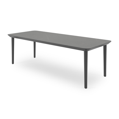 Orso tuintafel in zwart aluminium en volkeramiek calatorao - L 240 x B 100 x H 75,5 cm