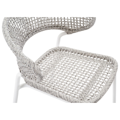 Donato XL stapelbare tuinstoel in wit aluminium en grijs wicker