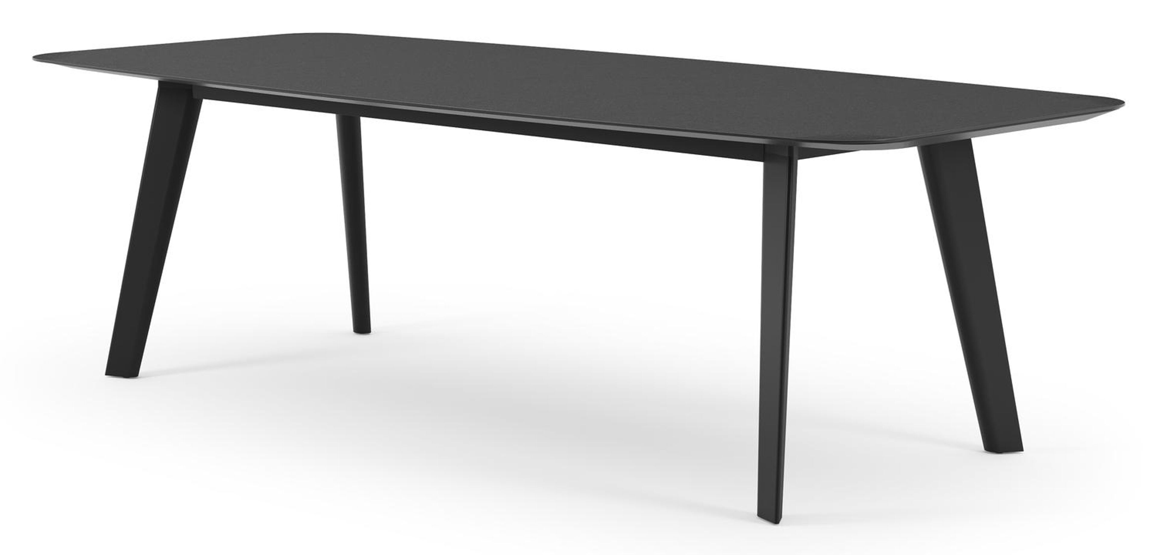 Lacrima tuintafel bootvorm in zwart aluminium en volkeramiek nero black - L 255 x B 115 x H 75 cm