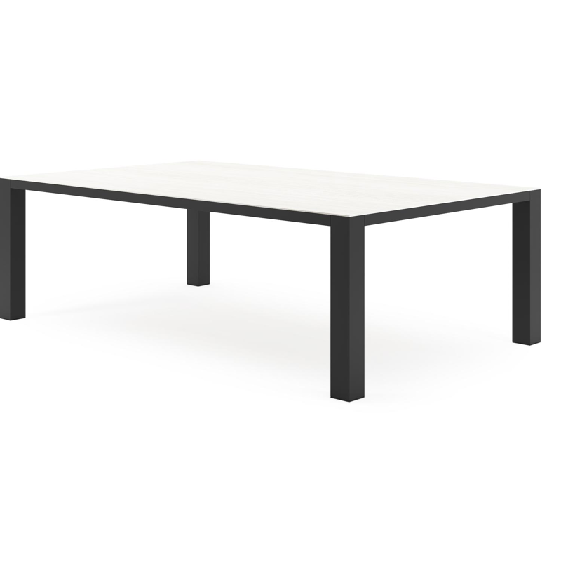 Nano tuintafel rechthoekig in zwart aluminium en volkeramiek calista - L 240 x B 148 x H 75 cm