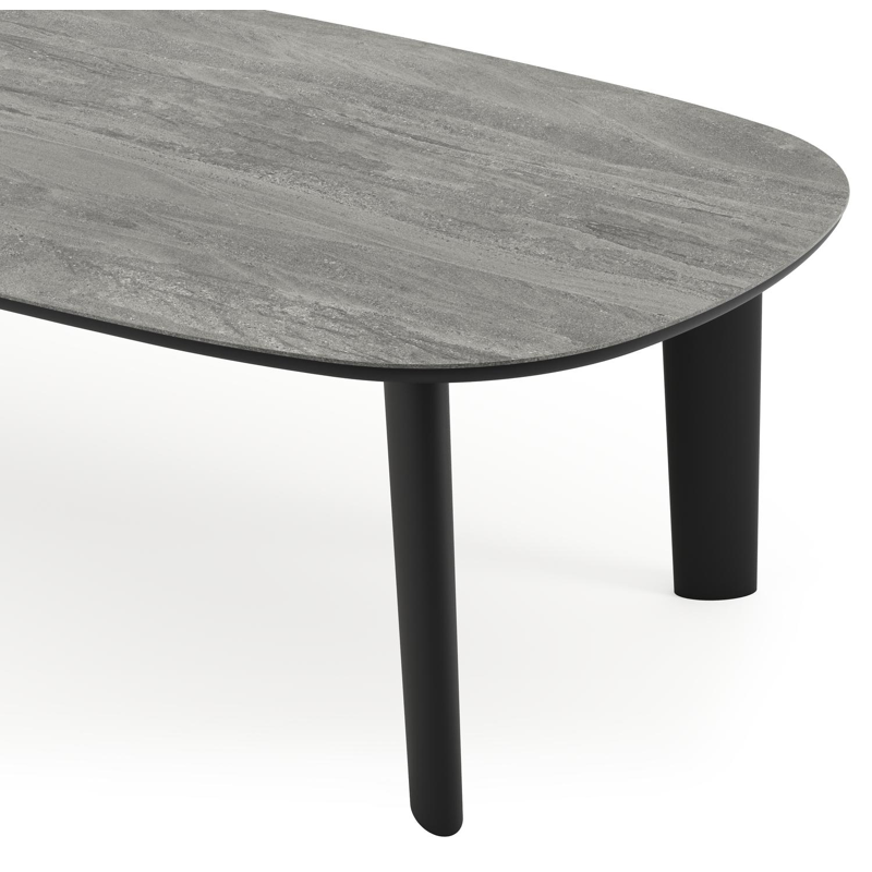 Amico tuintafel bombo in zwart aluminium en volkeramiek Aspen Grey - L 270 x B 125 x H 73.5 cm