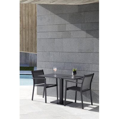 Callas kantelbare tuintafel in zwart aluminium - L 120 x B 80 x H 73 cm