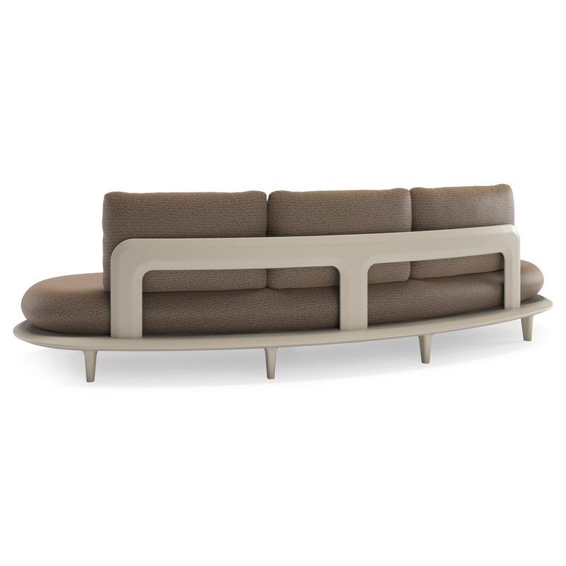 Bomero loungebank in beige aluminium met firenze bamboe all weather solica kussen