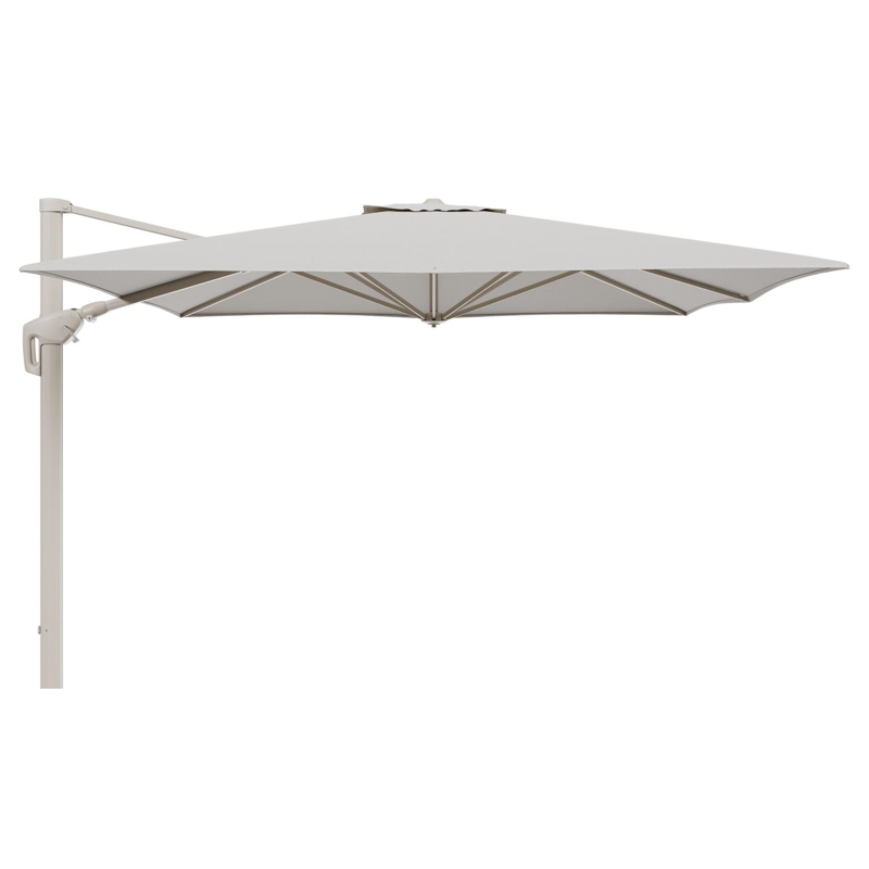 Minore zweefparasol met tiltfunctie in beige aluminium en Firenze Natural All Weather Solica parasoldoek - L1 350 x L2 350 cm (zonder voet)