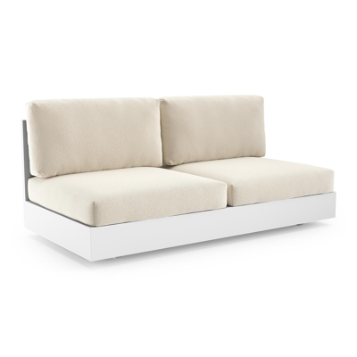 Como loungebank in wit aluminium met althea off white all weather cosytica kussen