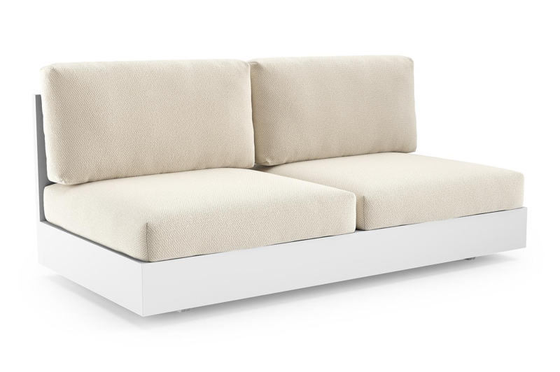 Como loungebank in wit aluminium met althea off white all weather cosytica kussen