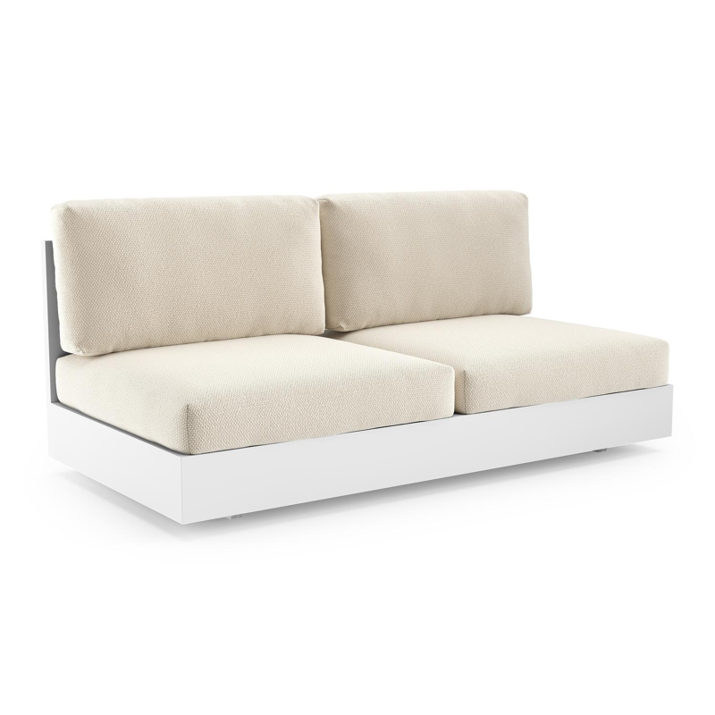 Como loungebank in wit aluminium met althea off white all weather cosytica kussen