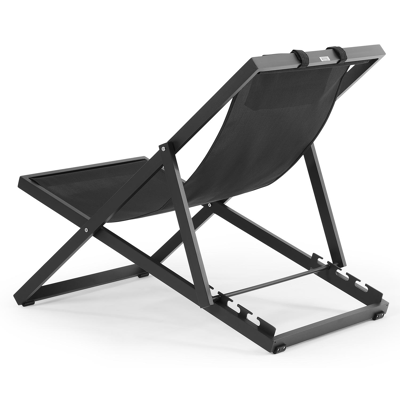 Cabana strandstoel in zwart aluminium met zwart textilene