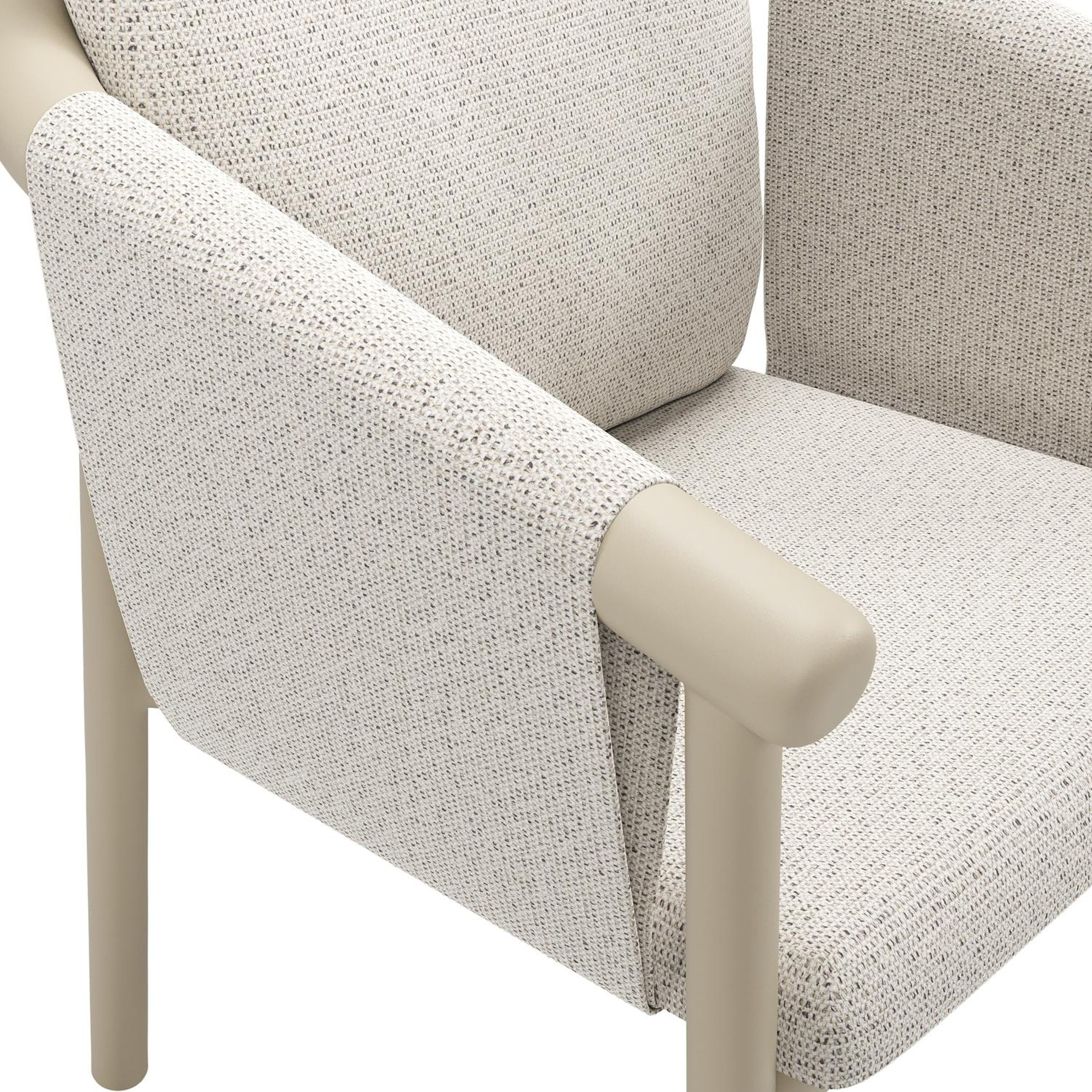 Chaise de jardin empilable Amico en aluminium beige et aluminium beige avec coussin en All Weather Solica Firenze Natural