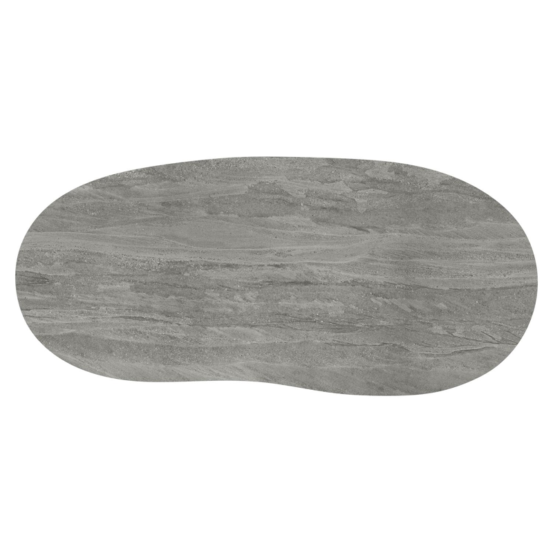 Amico tuintafel organisch in beige aluminium en volkeramiek Aspen Grey - L 240 x B 110 x H 73.5 cm