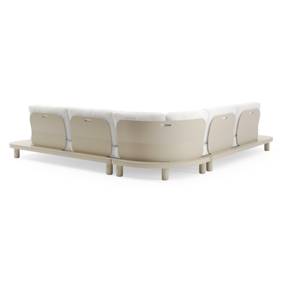 Donato loungehoek in beige aluminium met soul optik all weather solica kussen