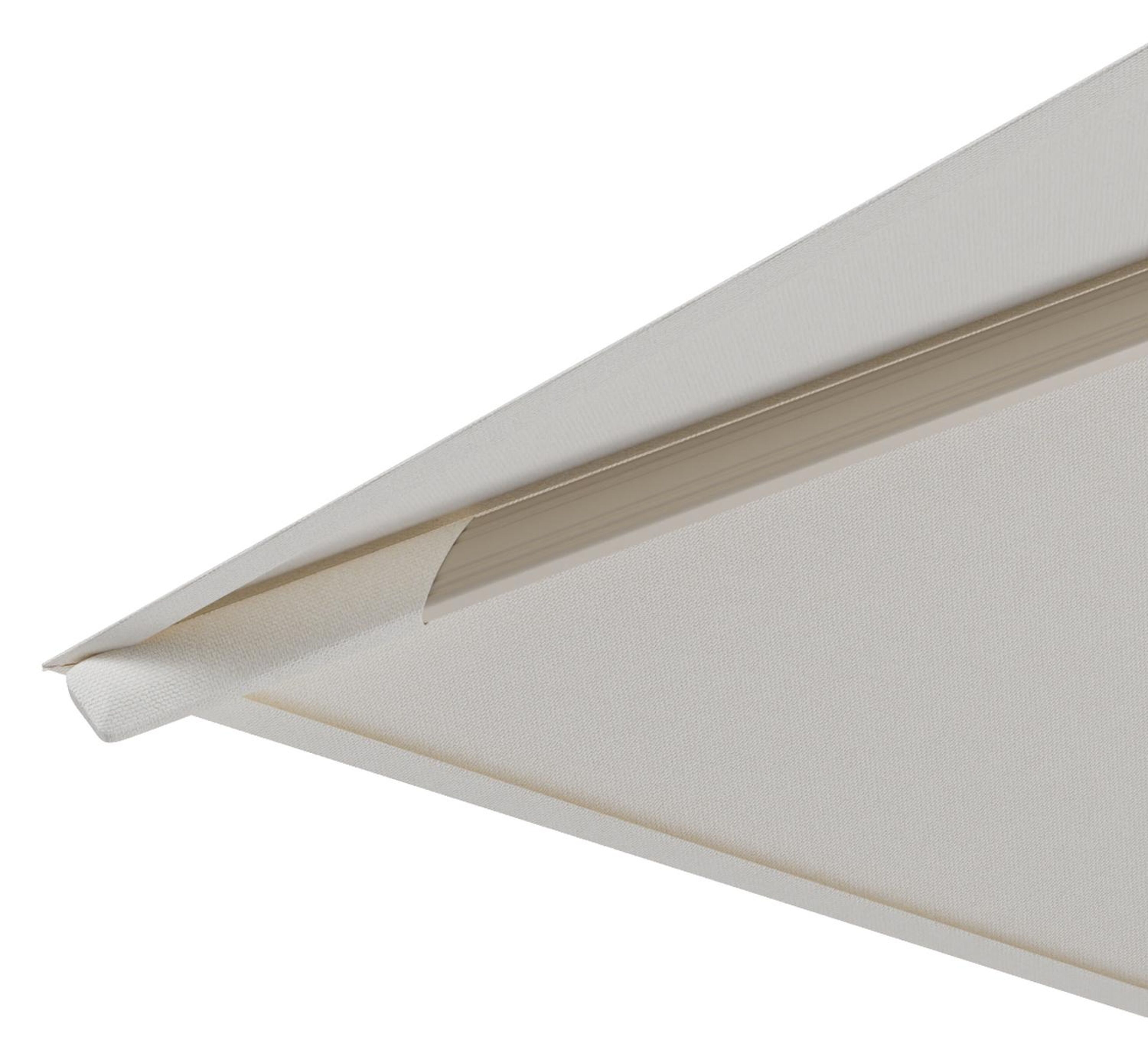 Rufina zweefparasol met tiltfunctie in beige aluminium en Natte White All Weather Sunbrella® Luxe parasoldoek - L1 300 x L2 300 cm met parasolvoet Minore 150 kg met wielen