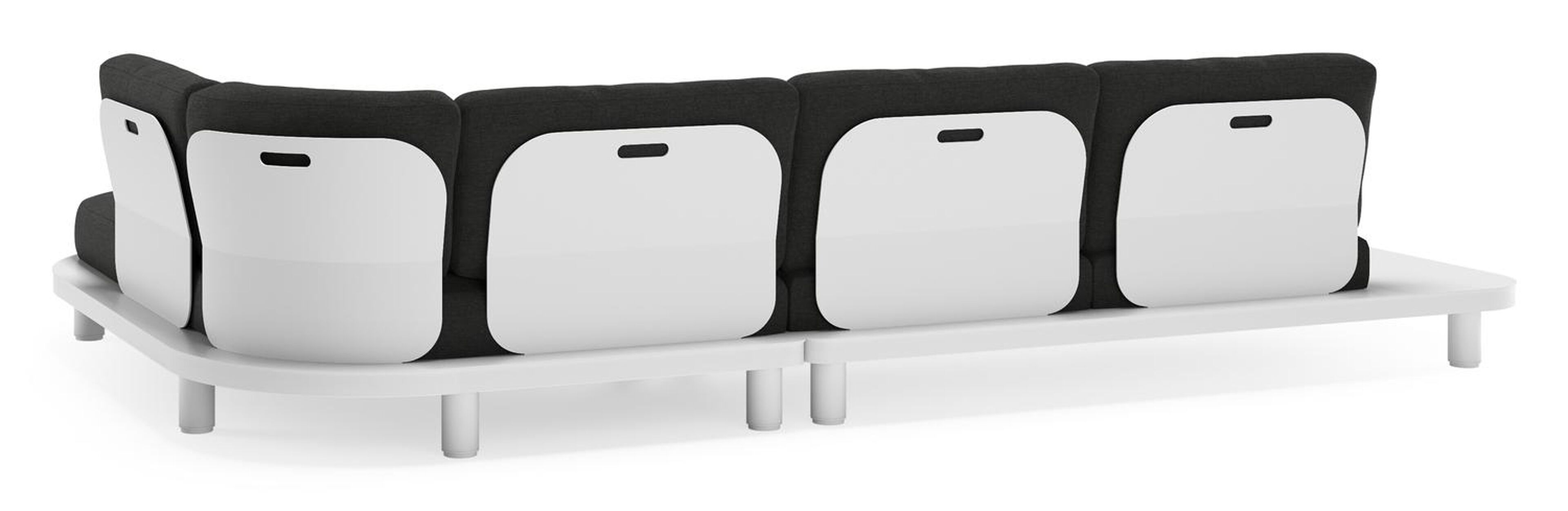 Donato loungehoek in wit aluminium met all weather sunbrella® luxe Chartres Sooty kussen