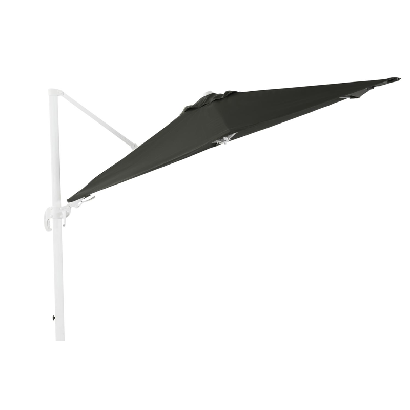 Parasol pendant Avola avec fonction tilt en aluminium blanc avec toile de parasol en all weather sunbrella® premium gris - Larg1 200 x Larg2 300 cm (sans pied de parasol)
